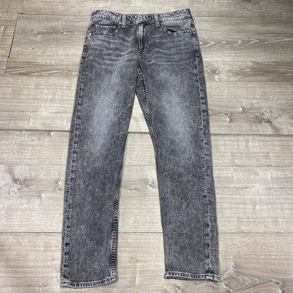 Bonobos Jeans Mens 33x32 Gray‎ Athletic Tapered Stretch Denim 5-Pocket Acid Wash